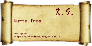 Kurta Irma névjegykártya